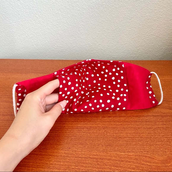 Cute Red Polkadot Cloth Facemask - Picture 3 of 6